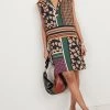 Next Damen REVERE MINI - Freizeitkleid - Brown Patch Print