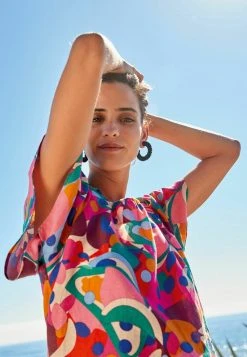 Next Damen FLUTTER SLEEVE SQUARE NECK - Bluse - Pink Geo Print -Next Verkäufe 2022 2199f1eff0d5493b8d9551ba67508434