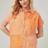 Next SHORT SLEEVE - Hemdbluse - Orange Stripe | Damen