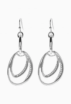 Next Damen ELLIPSE SPARKLE DROP - Ohrringe - Silver
