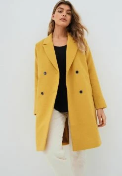 Next Damen FORMAL DOUBLE BREASTED - Klassischer Mantel - Ochre Yellow
