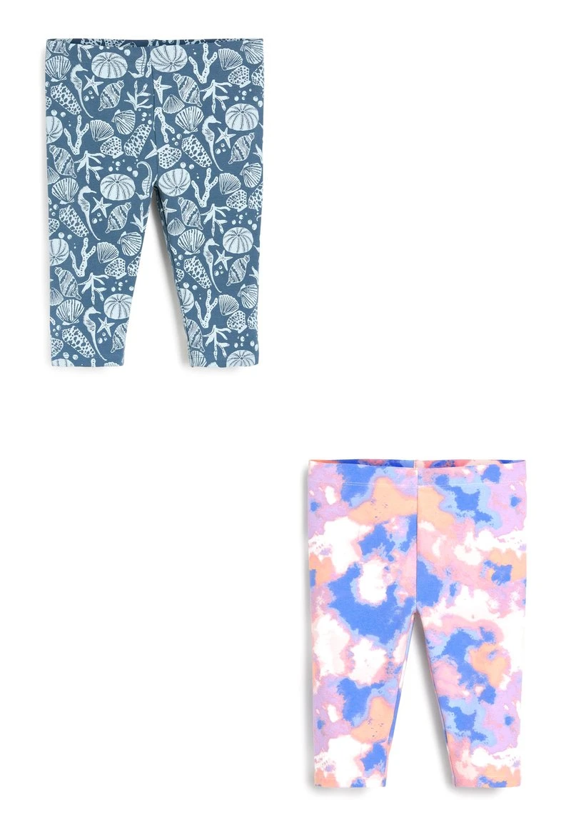 Next Kinder 2 PACK CROPPED - Leggings - Hosen - Blue Pink Tie Dye And Summer Print 1 Next Kinder 2 PACK CROPPED - Leggings - Hosen - Blue Pink Tie Dye And Summer Print