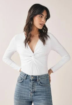 Next LONG SLEEVE TWIST FRONT - Langarmshirt - White | Damen
