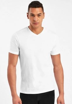 Next Herren V-NECK T-SHIRT-SLIM FIT - T-Shirt Basic - White