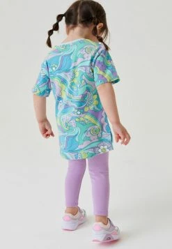 Next Kinder LONGLINE - T-Shirt Print - Green Purple Wavy -Next Verkäufe 2022 28ac6dc494604f248812013ef6d4195d