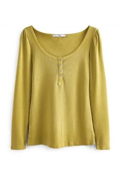 Next Damen LONG SLEEVE RIB HENLEY - Langarmshirt - Lime Green -Next Verkäufe 2022 2a21789f34884d3e9f7f31970847d550
