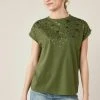 Next Damen T-Shirt Print - Embellished Star Khaki Green