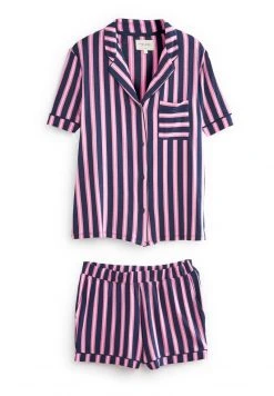Next Damen SET - Nachtwäsche Set - Navy Blue Pink Stripe