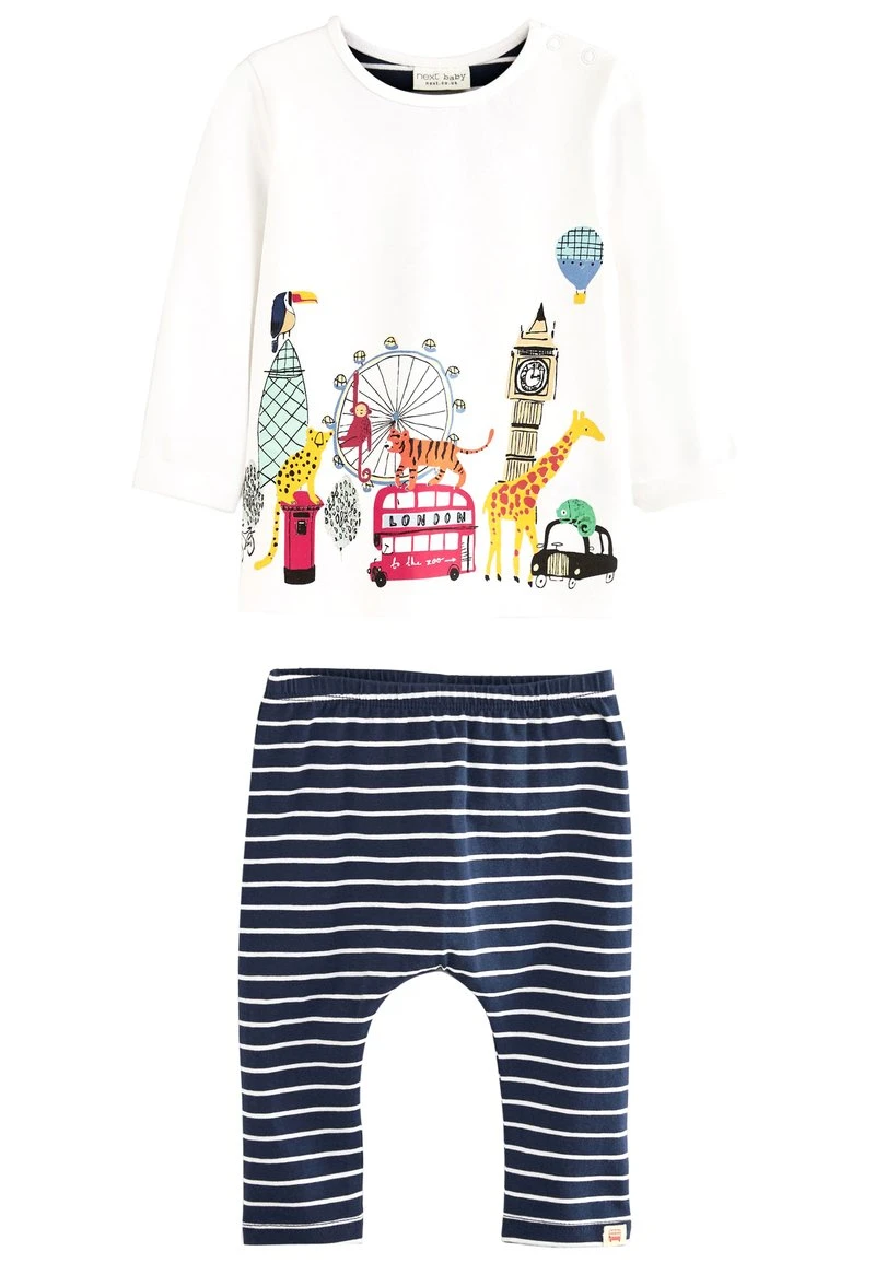 Next SET - Langarmshirt - Navy Stripe London Scene | Kinder 1 Next SET - Langarmshirt - Navy Stripe London Scene | Kinder