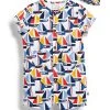 Next Kinder ROMPER WITH BUCKET SET - Jumpsuit - Blue Geometric Boat