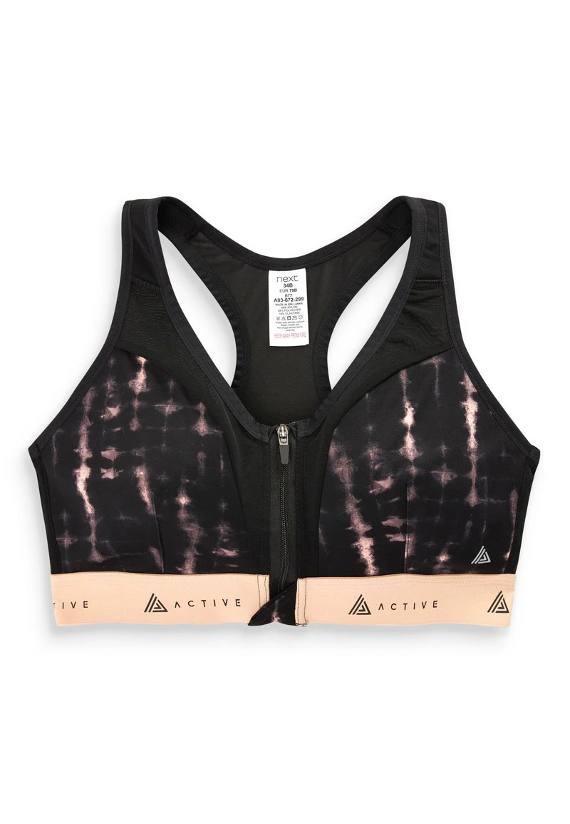 Next Damen HIGH IMPACT ZIP FRONT - Bustier - Mottled Black 4 Next Damen HIGH IMPACT ZIP FRONT - Bustier - Mottled Black – Bild 4