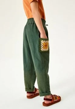 Next Kinder CROCHET POCKET - Stoffhose - Khaki Green