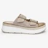 Next Damen DOUBLE BUCKLE FLATFORM - Pantolette Hoch - Nude