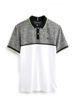 Next Herren Poloshirt - Grey White Colourblock