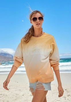 Next GRAPHIC - Sweatshirt - Yellow Ombre Dyed Slogan | Damen