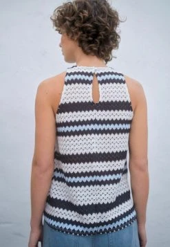 Next Damen SLEEVELESS - Top - Blue White Stripe