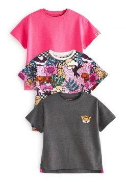 Next Kinder 3 PACK - T-Shirt Print - Pink /black