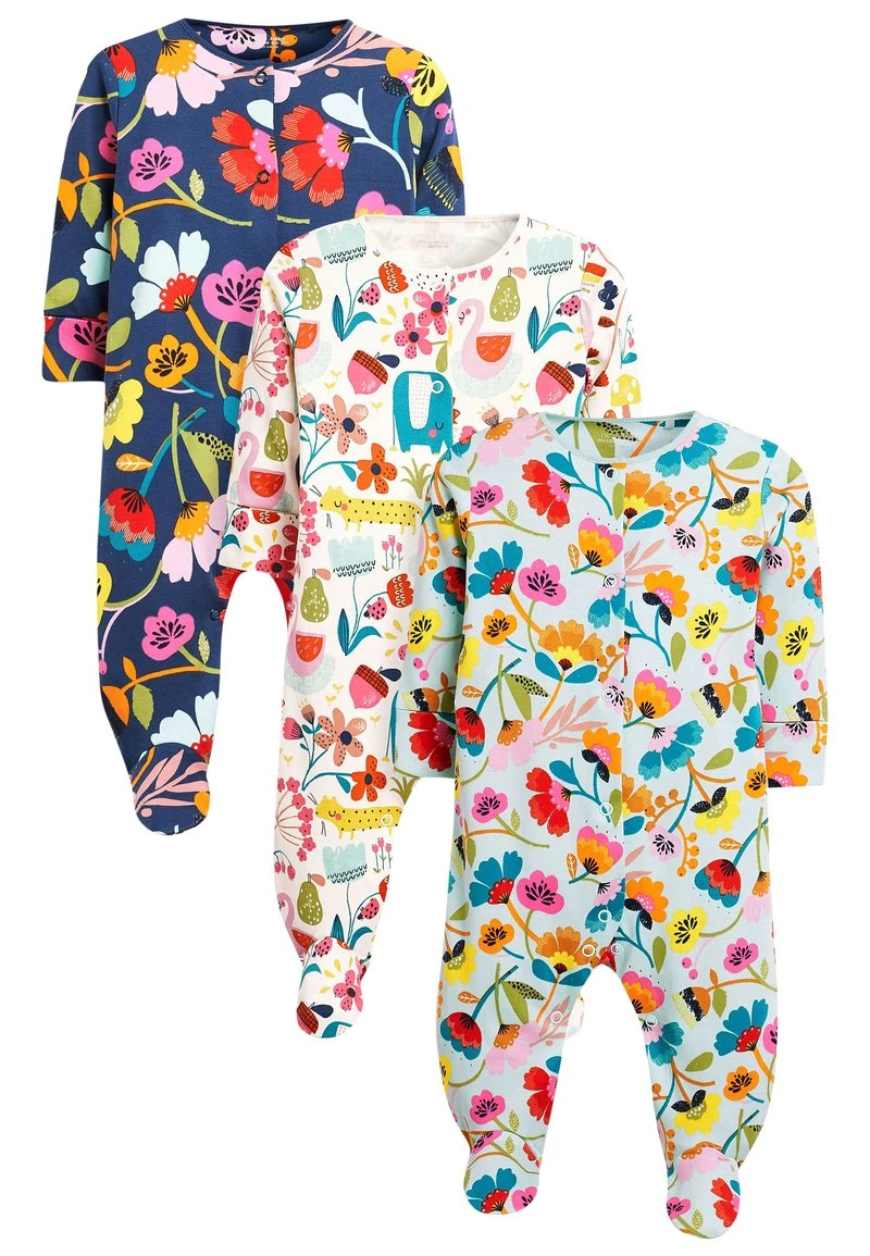 Next Kinder 3 PACK - Strampler - Mottled Blue 1 Next Kinder 3 PACK - Strampler - Mottled Blue