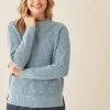 Next Damen HI NECK HEM LAYER STITCH DETAIL - Strickpullover - Blue