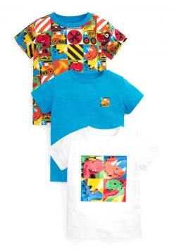 Next Kinder 3 PACK - T-Shirt Print - Neon Blue