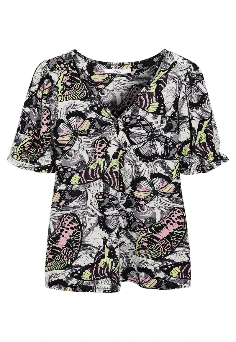 Next Damen SHORT SLEEVE V-NECK - Bluse - Blue 5 Next Damen SHORT SLEEVE V-NECK - Bluse - Blue – Bild 5