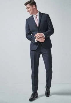 Next Herren NAVY/BLACK TAILORED FIT CHECK SUIT: JACKET - Anzugsakko - Blue