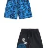 Next Kinder 2 PACK ALL OVER PRINT - Jogginghose - Black Blue Smile