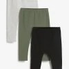 Next Kinder 3 PACK - Leggings - Hosen - Khaki