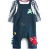 Next 2 PIECE SET - Latzhose - Denim Blue Red Bright | Kinder
