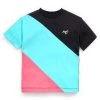 Next Kinder COLOURBLOCK OVERSIZED - T-Shirt Print - Black/neon Blue/pink