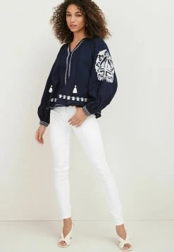 Next Damen TASSEL NECK DETAIL KAFTAN - Bluse - Navy Blue -Next Verkäufe 2022 34398f1b71644cbdae81bb9a364a9270