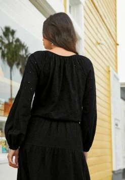 Next Damen BRODERIE CO-ORD LONG SLEEVE - Bluse - Black -Next Verkäufe 2022 35600d9f49b14c7ca828dac355097ddd