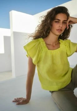 Next FLUTTER SLEEVE SQUARE NECK - Bluse - Lime Green | Damen -Next Verkäufe 2022 35fce064bd0a414c9f18da6144d4e67c