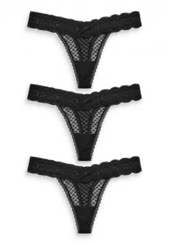 Next Damen 3 PACK - String - Black