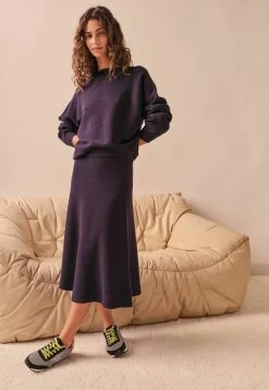 Next Damen CO-ORD LONG SLEEVE - Strickpullover - Dark Blue