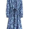 Next LONG SLEEVE - Freizeitkleid - Blue Floral Print | Damen