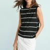 Damen NEXT CREW NECK TANK - Top - Black White Stripe