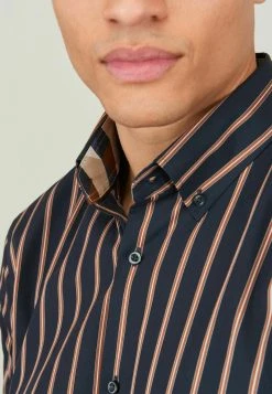 Next Hemd - Navy Blue Rust Brown Stripe | Herren -Next Verkäufe 2022 36ed628993b140a1934201e1799ffb30