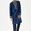Next Kinder KURTA - Blusenkleid - Navy Blue/gold
