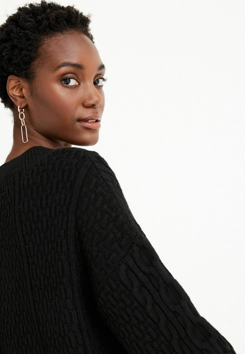 Next Damen CABLE - Strickkleid - Black 3 Next Damen CABLE - Strickkleid - Black – Bild 3
