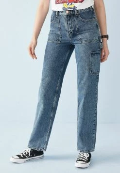 Next Damen Jeans Straight Leg - Blue