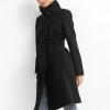 Next Damen STUDDED SLEEVE FUNNEL - Trenchcoat - Black