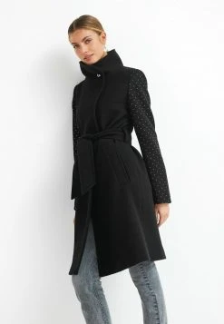 Next Damen STUDDED SLEEVE FUNNEL - Trenchcoat - Black