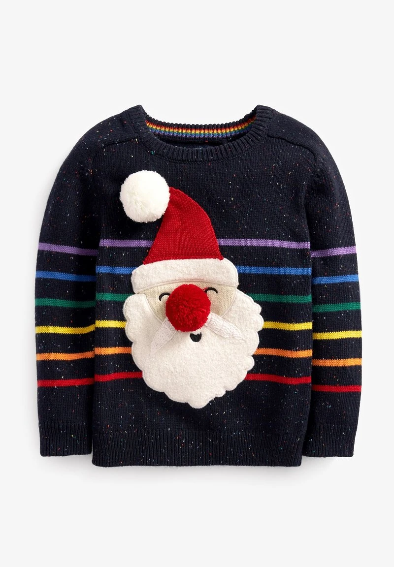 Next Kinder CHRISTMAS SANTA - Strickpullover - Dark Blue 1 Next Kinder CHRISTMAS SANTA - Strickpullover - Dark Blue