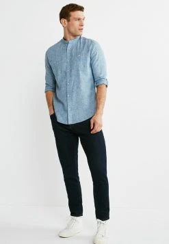 Next ROLL SLEEVE - Hemd - Blue Grandad Collar | Herren -Next Verkäufe 2022 391ee629db4a490697754d3f40ad7ecd