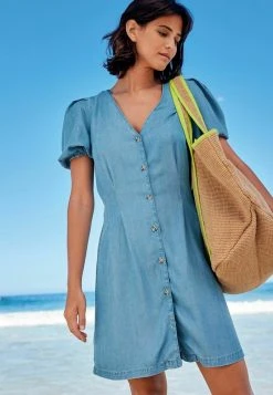 Next Damen Jeanskleid - Blue