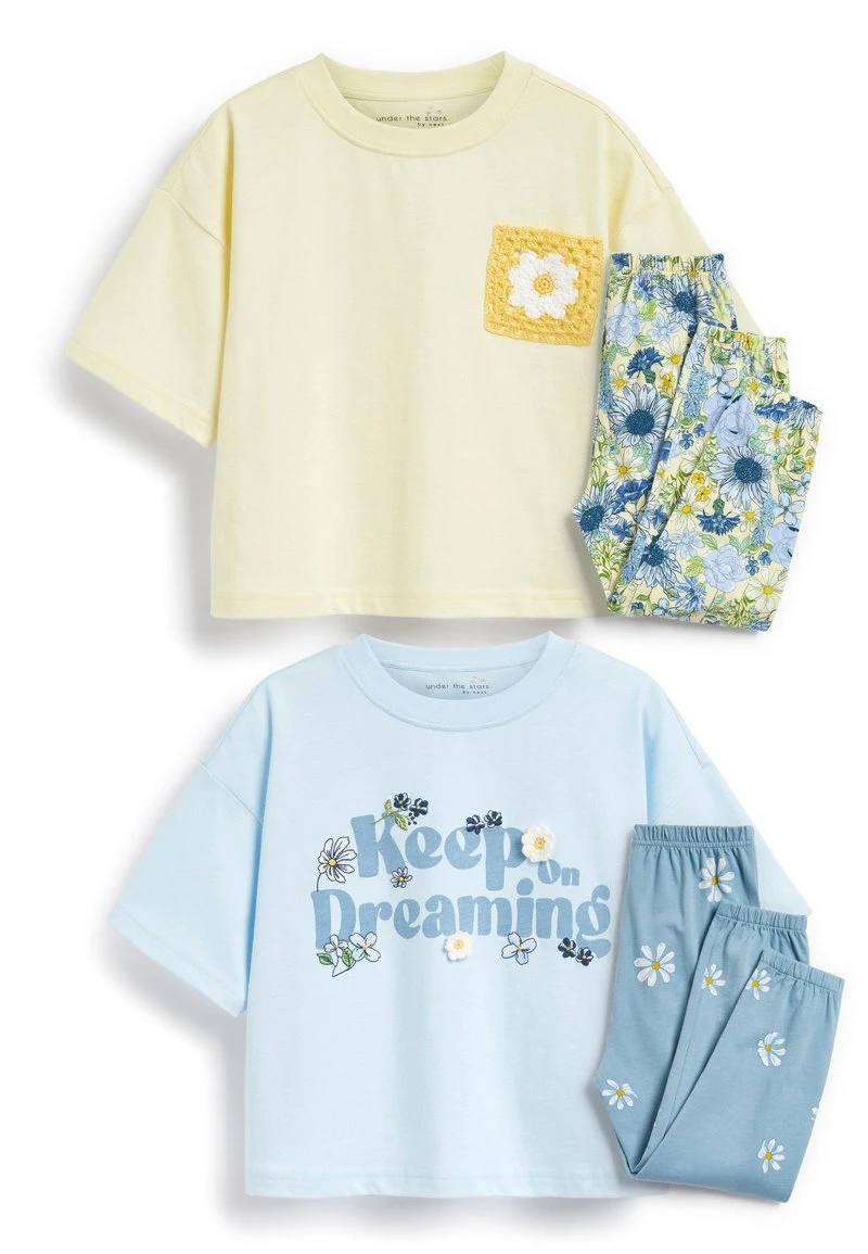 Next Kinder 2 PACK - Nachtwäsche Set - Blue Yellow Floral Crochet 1 Next Kinder 2 PACK - Nachtwäsche Set - Blue Yellow Floral Crochet