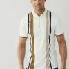 Next VERTICAL BLOCK - Poloshirt - Off White Tan Brown Stripe | Herren