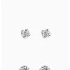 Next Damen STERLING SILVER CRYSTAL STUDS THREE PACK - Ohrringe - Silver