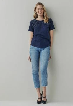 Next SHORT SLEEVE RAGLAN - T-Shirt Print - Navy Blue | Damen